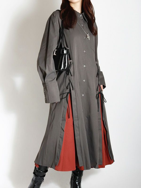 レースアップデザインワンピース