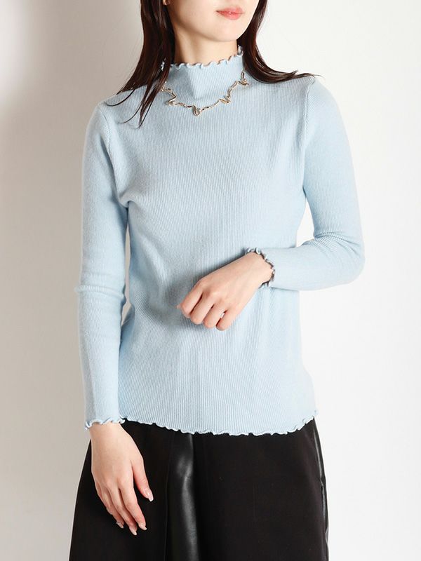 メロータートルネックニットトップス