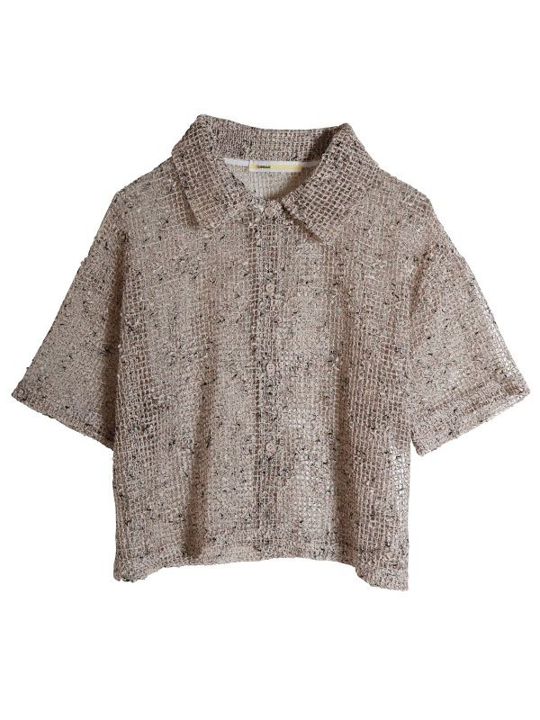 クロップド丈メッシュ編みカーディガン | COQULE Online Shop