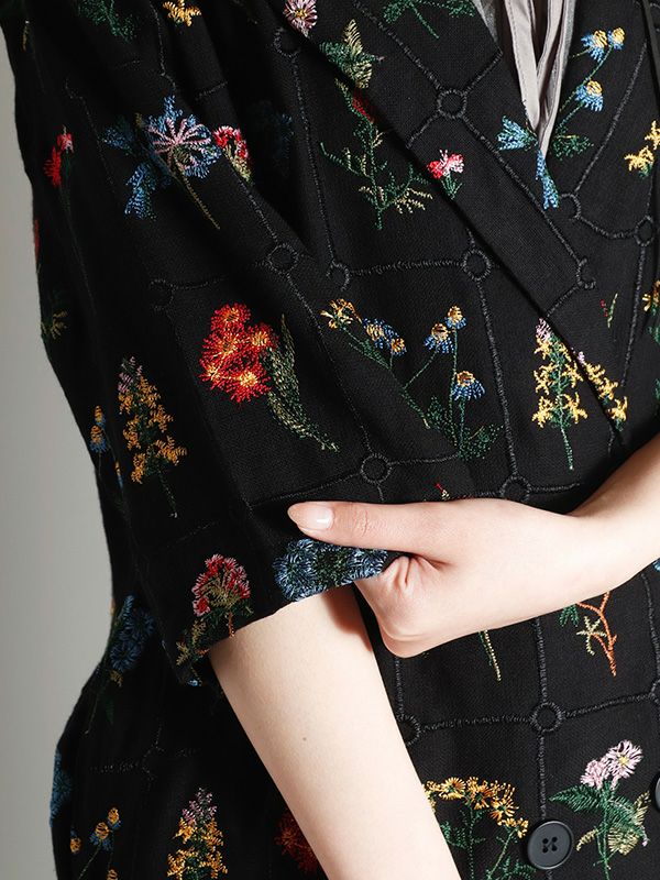 桜パッチワーク刺繍コート | レディース服・レディース
