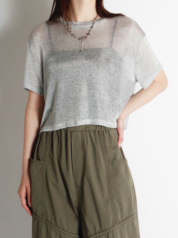 クロップドラメシアートップス | COQULE Online Shop