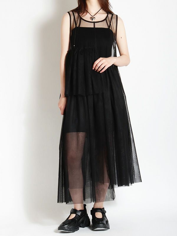 超人気ブティック アシンメトリーチュールワンピース Shop Online COQULE | ワンピース
