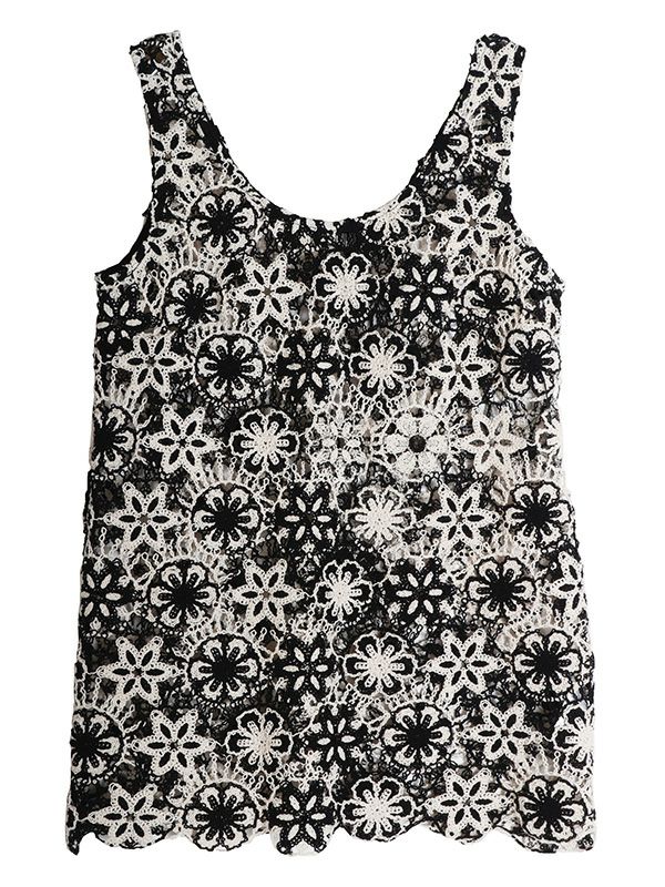 クロシェトップス クロシェ編みノースリーブトップス | COQULE Online Shop