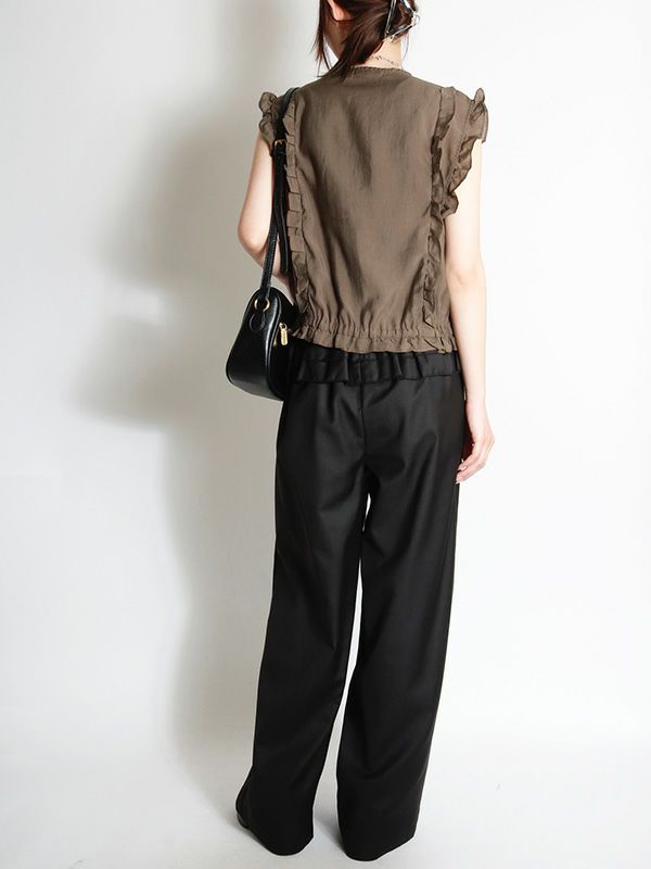 美品 ✨ room306comtemporary フリルトップス ノースリーブ room306 CONTEMPORARY / Satin Frill Tops