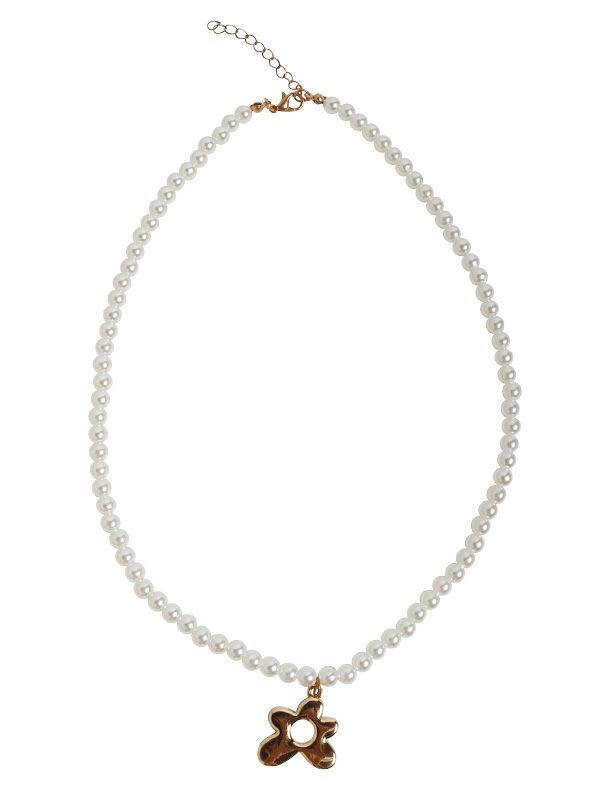 フラワーモチーフパールビーズネックレス | COQULE Online Shop