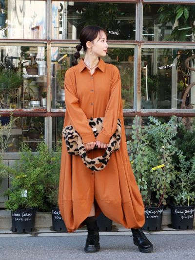 裾バルーンデザインシャツワンピース | COQULE Online Shop