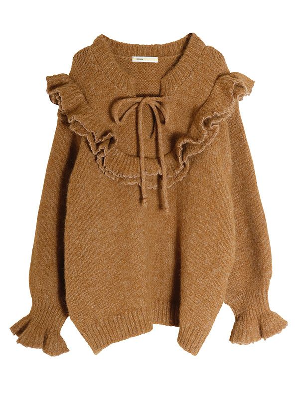 フリルニットトップス | COQULE Online Shop